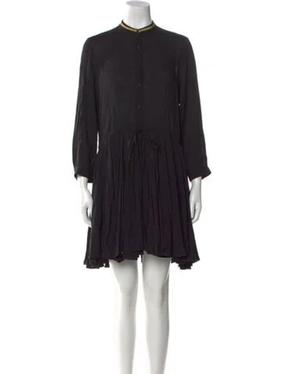 Pre-owned Zadig & Voltaire Mock Neck Mini Dress In Black