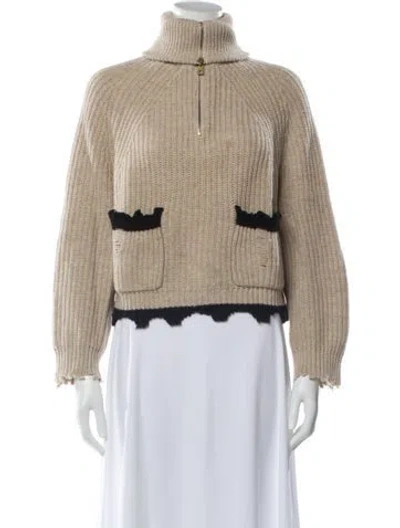 Pre-owned Zadig & Voltaire Mock Neck Sweater In Neutrals