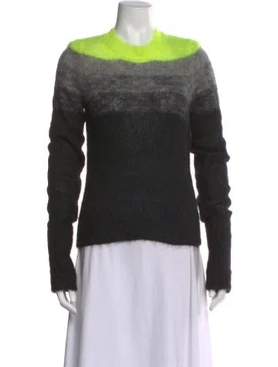 Pre-owned Zadig & Voltaire Mohair Colorblock Pattern Sweater In Black