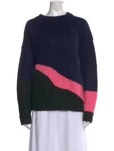 Pre-owned Zadig & Voltaire Mohair Colorblock Pattern Sweater In Multi