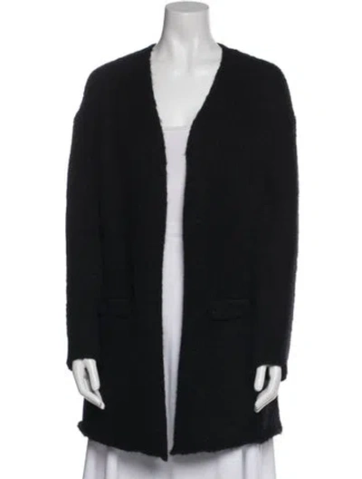 Pre-owned Zadig & Voltaire Mohair Open Front Sweater In Black