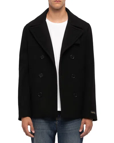 Zadig & Voltaire Mollys Wool Blend Notch Lapel Button Coat In Black