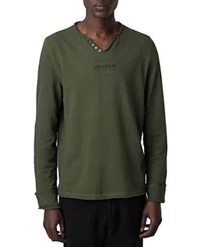 Zadig & Voltaire Monastir Henley T-shirt In Green