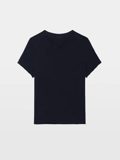 Zadig & Voltaire Monastir Button-detail T-shirt In Black