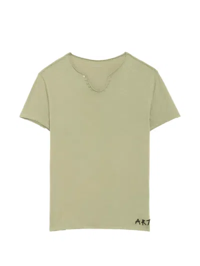 Zadig & Voltaire Monastir Henley T-shirt In Green
