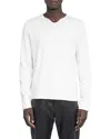 Zadig & Voltaire Monastir Long Sleeve Split Collar Graphic Tee In White