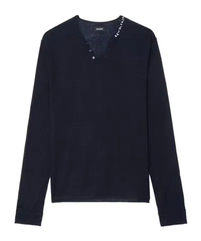 Zadig & Voltaire Monastir Long-sleeve Sweater In Blue