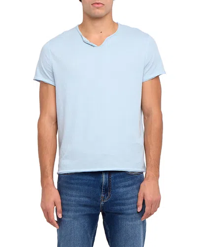 Zadig & Voltaire Monastir Rock Short Sleeve Henley Tee In Blue