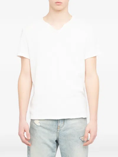Zadig & Voltaire Monastir V-neck Cotton T-shirt In White