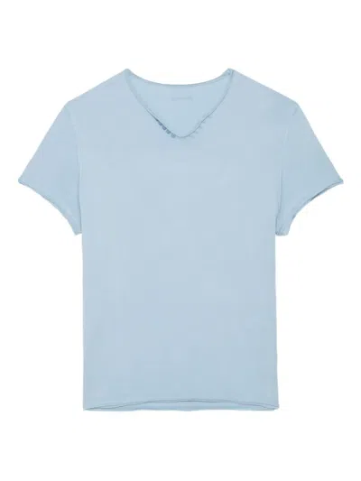 Zadig & Voltaire Monastir V-neck T-shirt In Blue