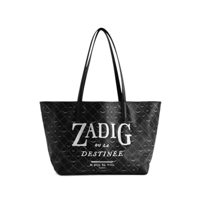 Zadig & Voltaire Zadig&voltaire Monogram Coated Canvas Tote Bag In Black