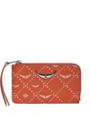 Zadig & Voltaire Monogram-print Cardholder In Orange