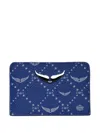 Zadig & Voltaire Monogram-print Cardholder In Blue