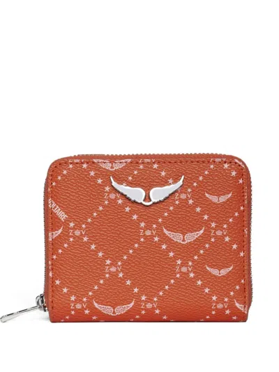 Zadig & Voltaire Monogram-print Wallet In Orange
