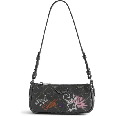 Zadig & Voltaire Monogram Shoulder Bag In Black