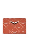 Zadig & Voltaire Monogram Star-print Cardholder In Orange