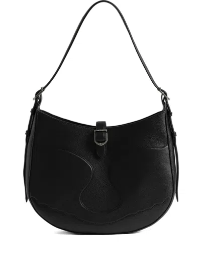 Zadig & Voltaire Moonrise Buckled Shoulder Bag In Black