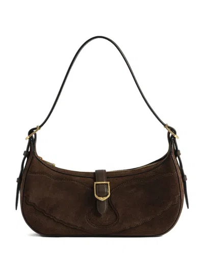 Zadig & Voltaire Moonrise Suede Shoulder Bag In Brown
