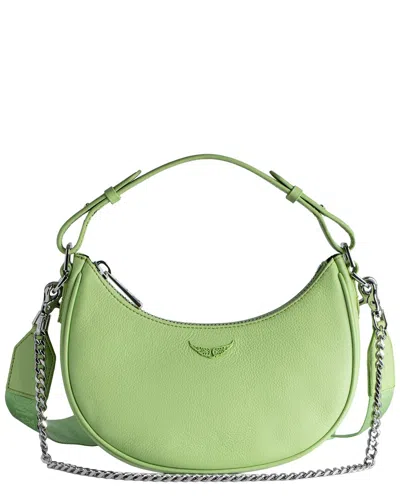 Zadig & Voltaire Moonrock Grained Leather Crossbody In Green