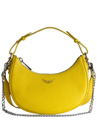 Zadig & Voltaire Moonrock Grained Leather Crossbody In Yellow
