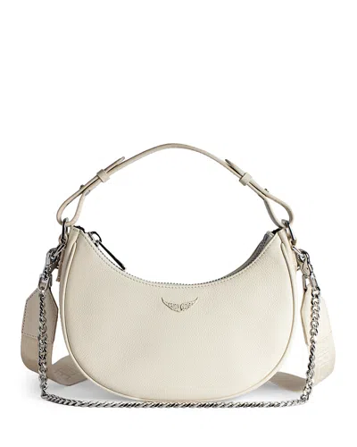Zadig & Voltaire Moonrock Small Grained Leather Handbag In Flash
