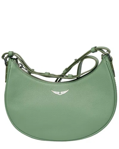 Zadig & Voltaire Moonvibe Grained Leather Crossbody In Green
