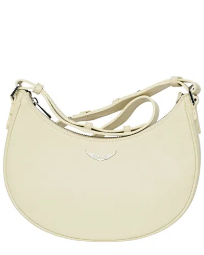 Zadig & Voltaire Moonvibe Grained Leather Crossbody In Neutral