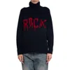 Zadig & Voltaire Womens Light Blue Mora Rock-intarsia Merino-wool Jumper In Black