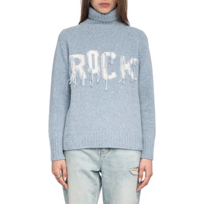 ZADIG & VOLTAIRE ZADIG & VOLTAIRE MORA WE ROCK MERINO WOOL TURTLENECK SWEATER