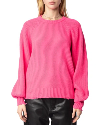 Zadig & Voltaire Moris Cashmere-blend Sweater In Pink