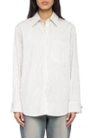 Zadig & Voltaire Morning Pop Logo Stripe Button-up Shirt In White