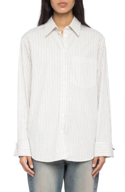 ZADIG & VOLTAIRE ZADIG & VOLTAIRE MORNING POP LOGO STRIPE BUTTON-UP SHIRT