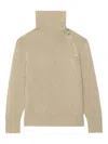 Zadig & Voltaire Moro Button Roll-neck Sweater In Neutral