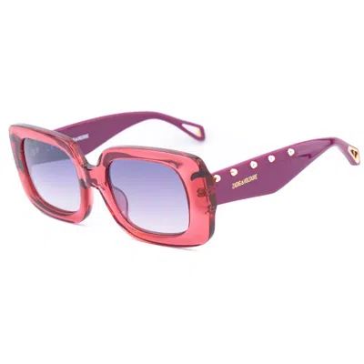 Zadig & Voltaire Multicolor Acetate Sunglasses In Pink