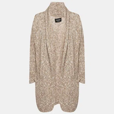 Pre-owned Zadig & Voltaire Multicolor Cotton Knit Open Front Long Cardigan M/l