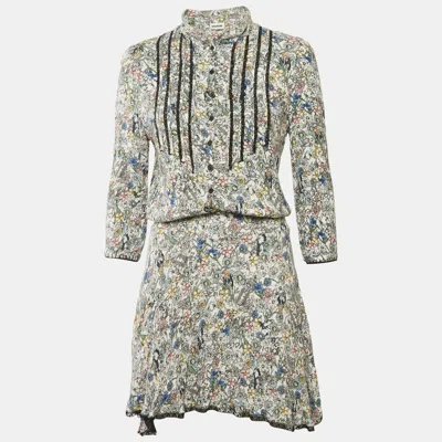 Pre-owned Zadig & Voltaire Multicolor Floral Printed Chiffon Mini Dress S