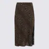 Zadig & Voltaire Leopard-print Lace-insert Straight Skirt In Green