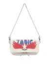 Zadig & Voltaire Womens Flash Rock America Nano Graphic-print Leather Clutch Bag In White