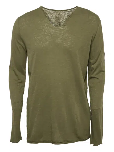 Pre-owned Zadig & Voltaire Nastir Henley T-shirt In Green