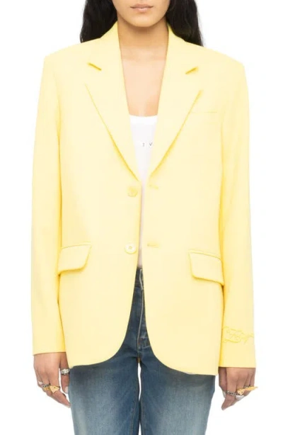 Zadig & Voltaire Notch Lapel Jacket In Yellow