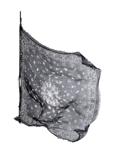 Zadig & Voltaire Nuage Fringed Scarf In Black