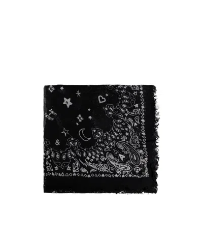 Zadig & Voltaire Nuage Fringed Scarf In Black