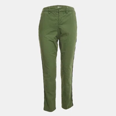 Pre-owned Zadig & Voltaire Olive Green Cotton Side Band Trousers S