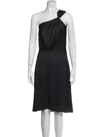 Pre-owned Zadig & Voltaire One-shoulder Knee-length Dress In Black