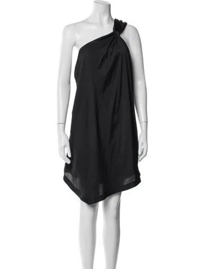 Pre-owned Zadig & Voltaire One-shoulder Mini Dress In Black