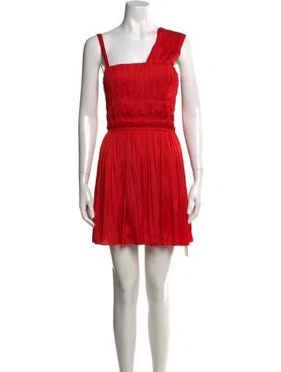 Pre-owned Zadig & Voltaire One-shoulder Mini Dress In Red