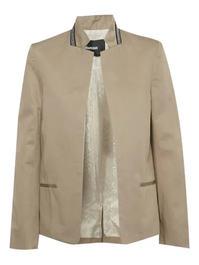 Pre-owned Zadig & Voltaire Open-front Jacket In Neutral
