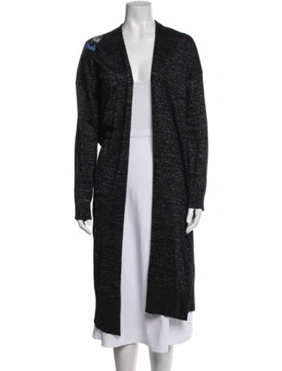 Pre-owned Zadig & Voltaire Open Front Sweater In Black/metallic