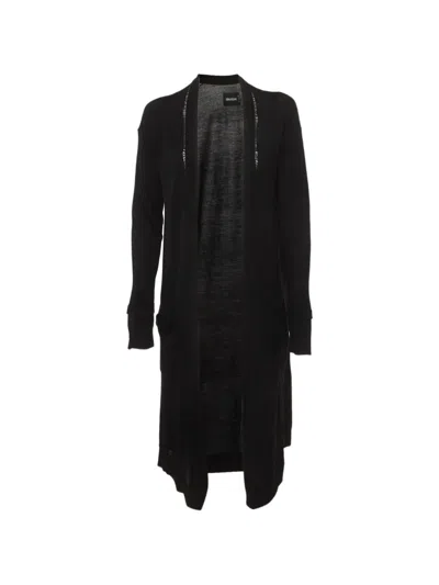 Pre-owned Zadig & Voltaire Open-front Knit Cardigan In Black