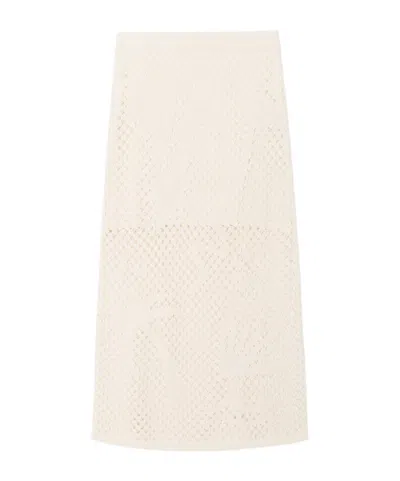 Zadig & Voltaire Open-knit Midi Skirt In White